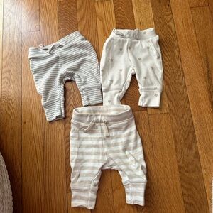 Cat & Jack three pairs newborn organic cotton pants